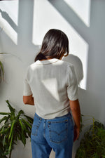 Cream Cropped Button Up