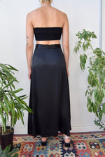 Vintage Black Satin Skirt