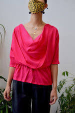 Flamingo Silk Belted Blouse