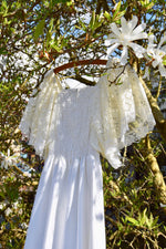 1970's Lace Handkerchief Sleeve "Bridal" Dress