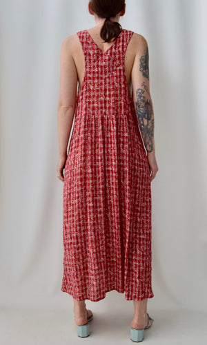 Cherry Red Floral Picnic Dress