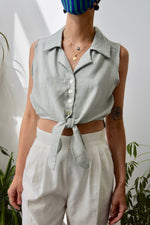 Nineties Mint Tie Top