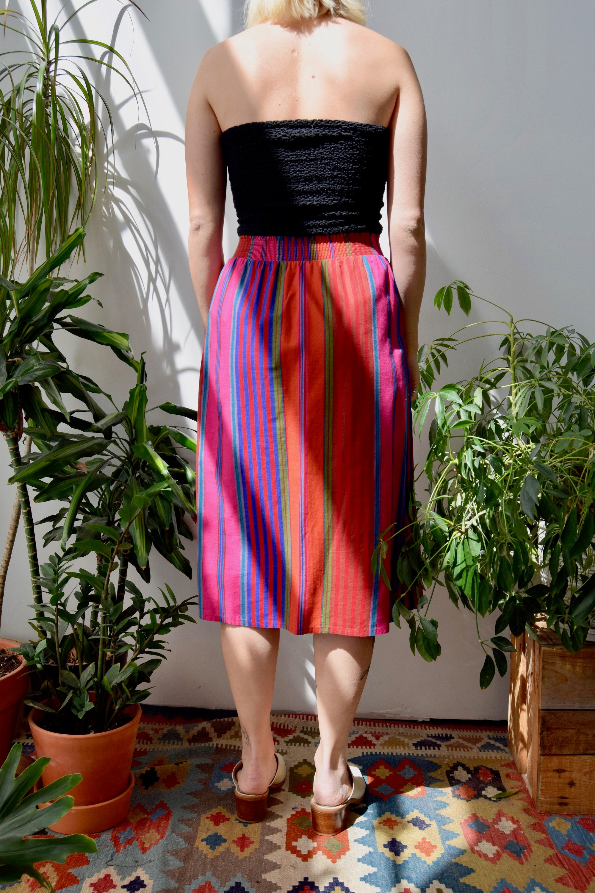 French Seventies Striped Skirt