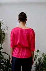 Flamingo Silk Belted Blouse