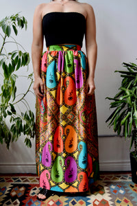 Seventies Jewel Tone Maxi Skirt