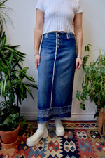 Raw Edge Denim Maxi