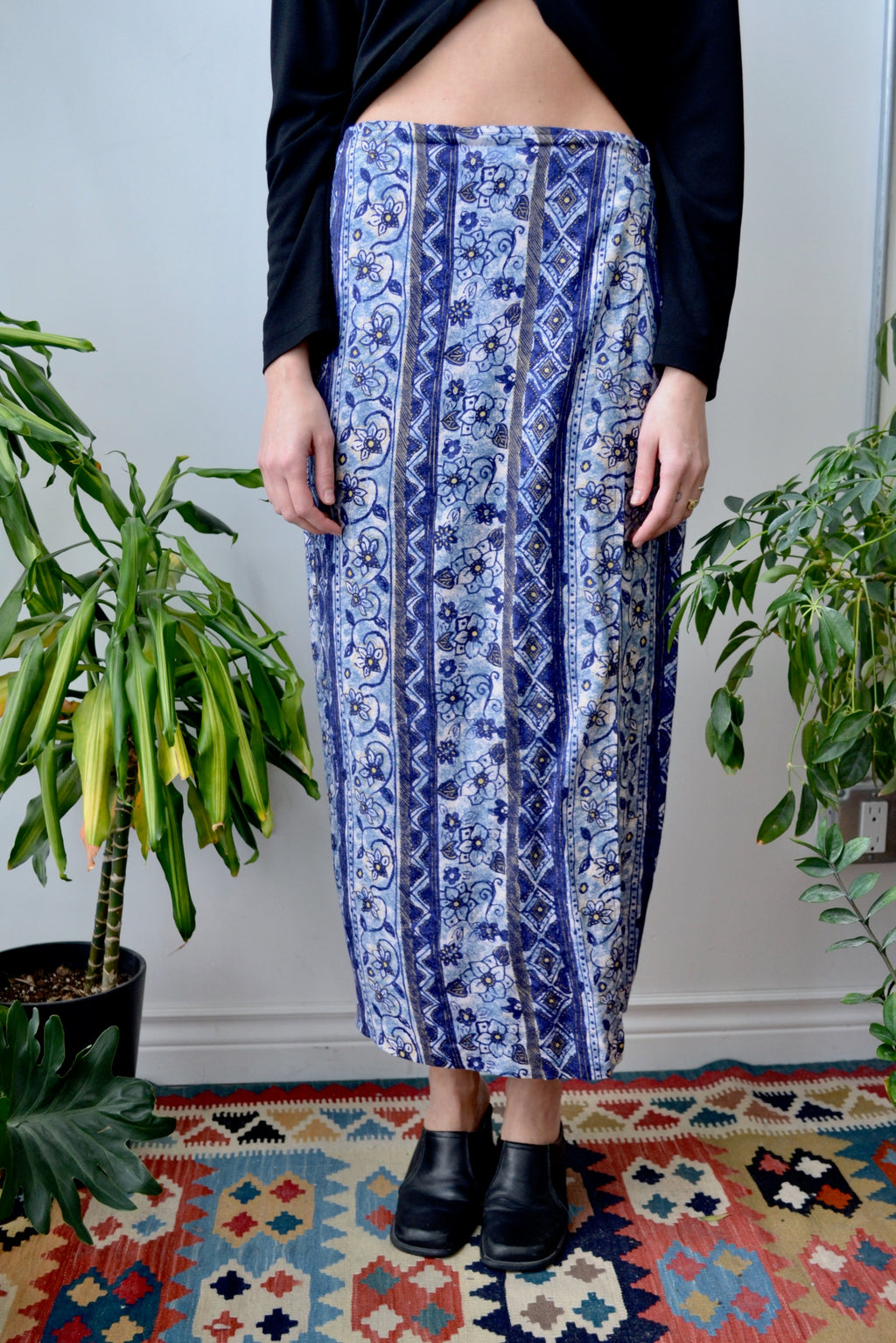 Nineties Rayon Wrap Skirt