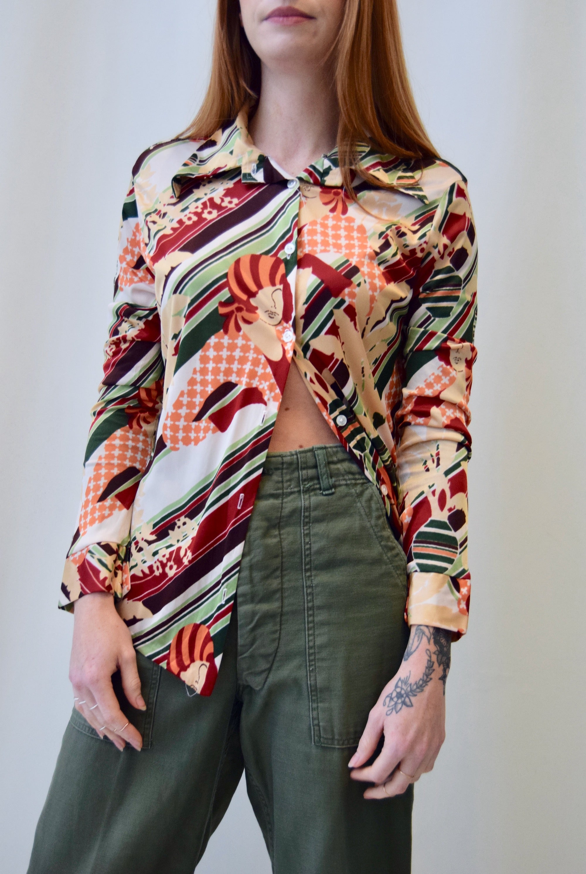 1970's Does Deco Button Up