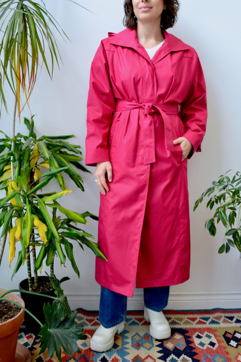 Magenta Trench Coat