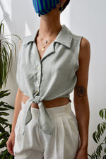Nineties Mint Tie Top
