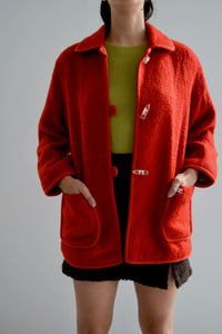 Courreges Cardinal Red Wool Coat