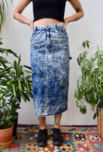 Acid Wash Denim Pencil Skirt