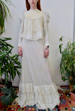 Antique White Cotton Lawn Dress Set