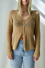 Camel Crocheted Cardigan