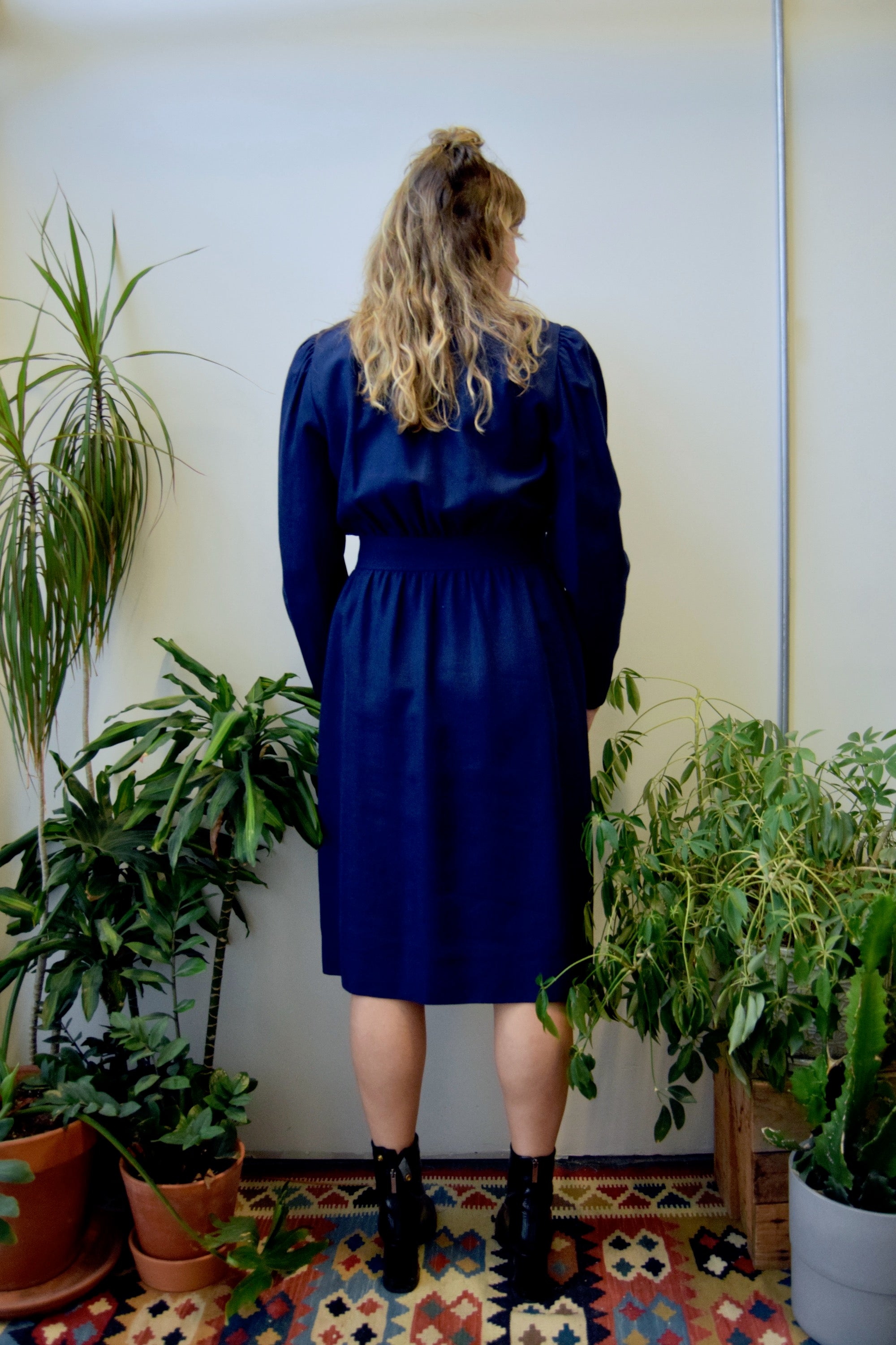 Double Breasted Indigo Dress