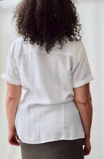 Crisp White Linen Top