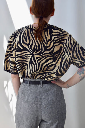 Sandy Silk Zebra Top