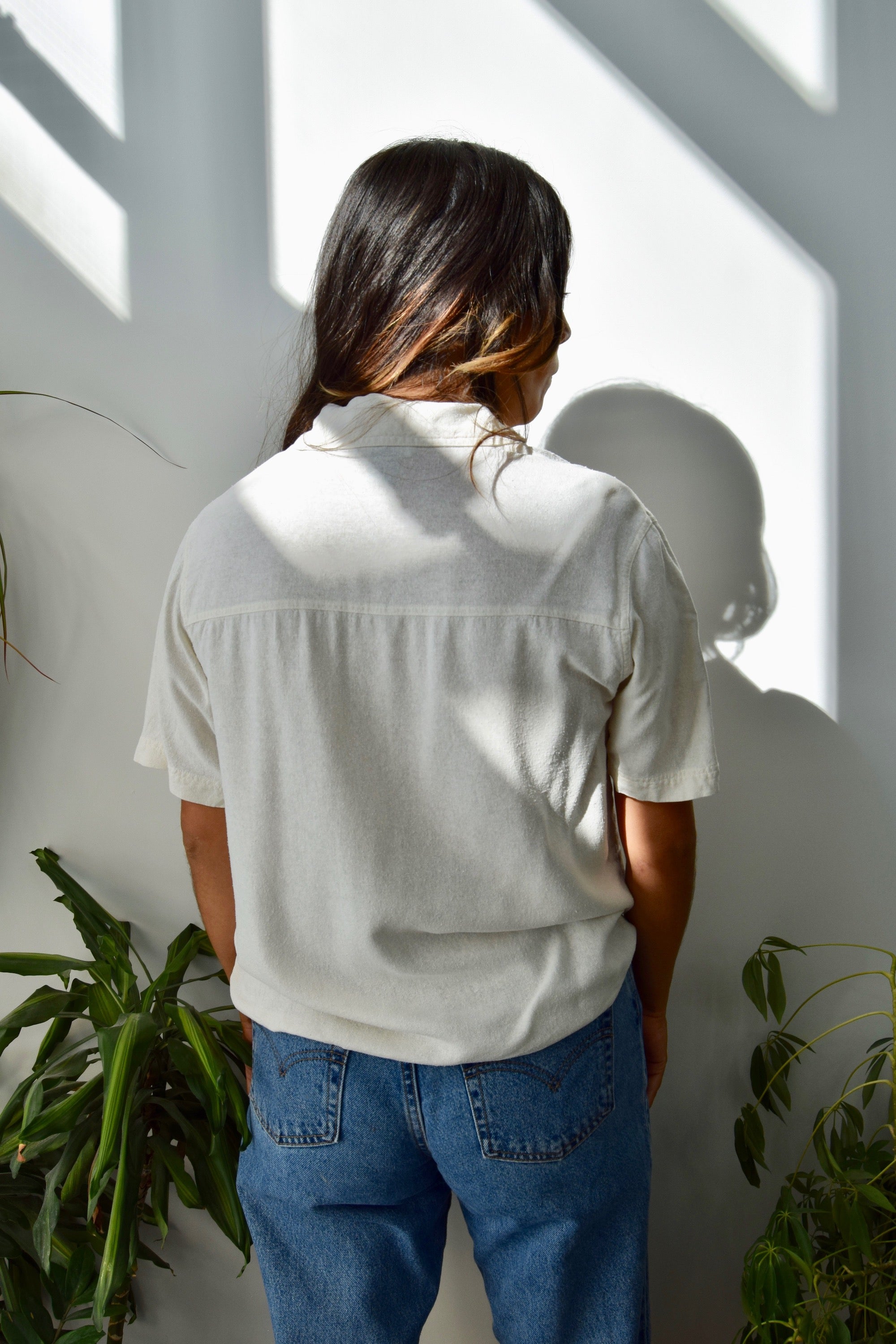 Raw Silk Pocket Top