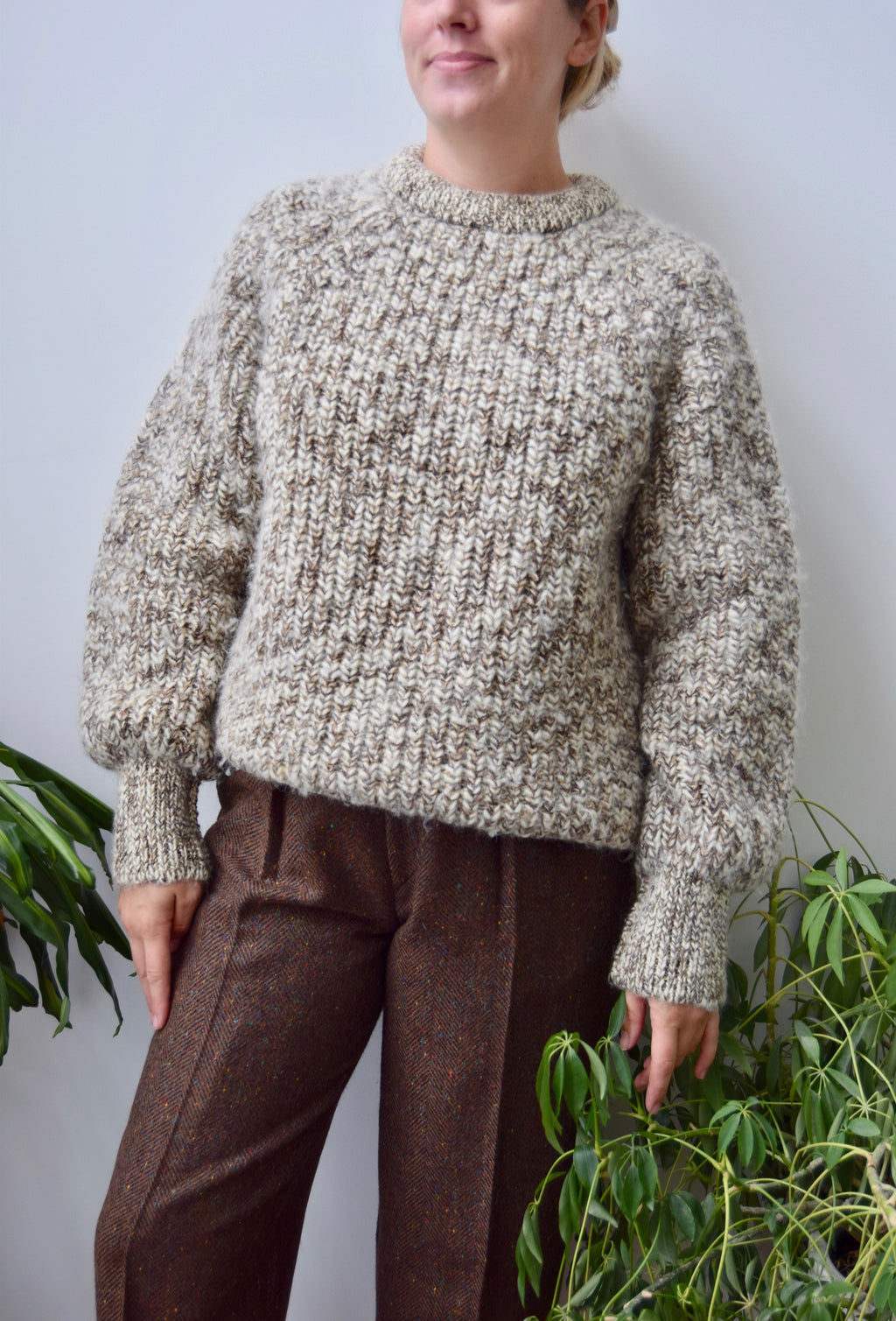 Speckled Chunky Knit Crewneck