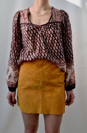 Vintage Tawny Suede Mini Skirt