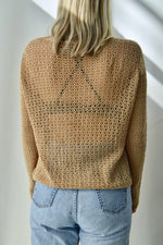 Camel Crocheted Cardigan