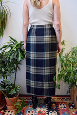 Plaid Wool Wrap Skirt