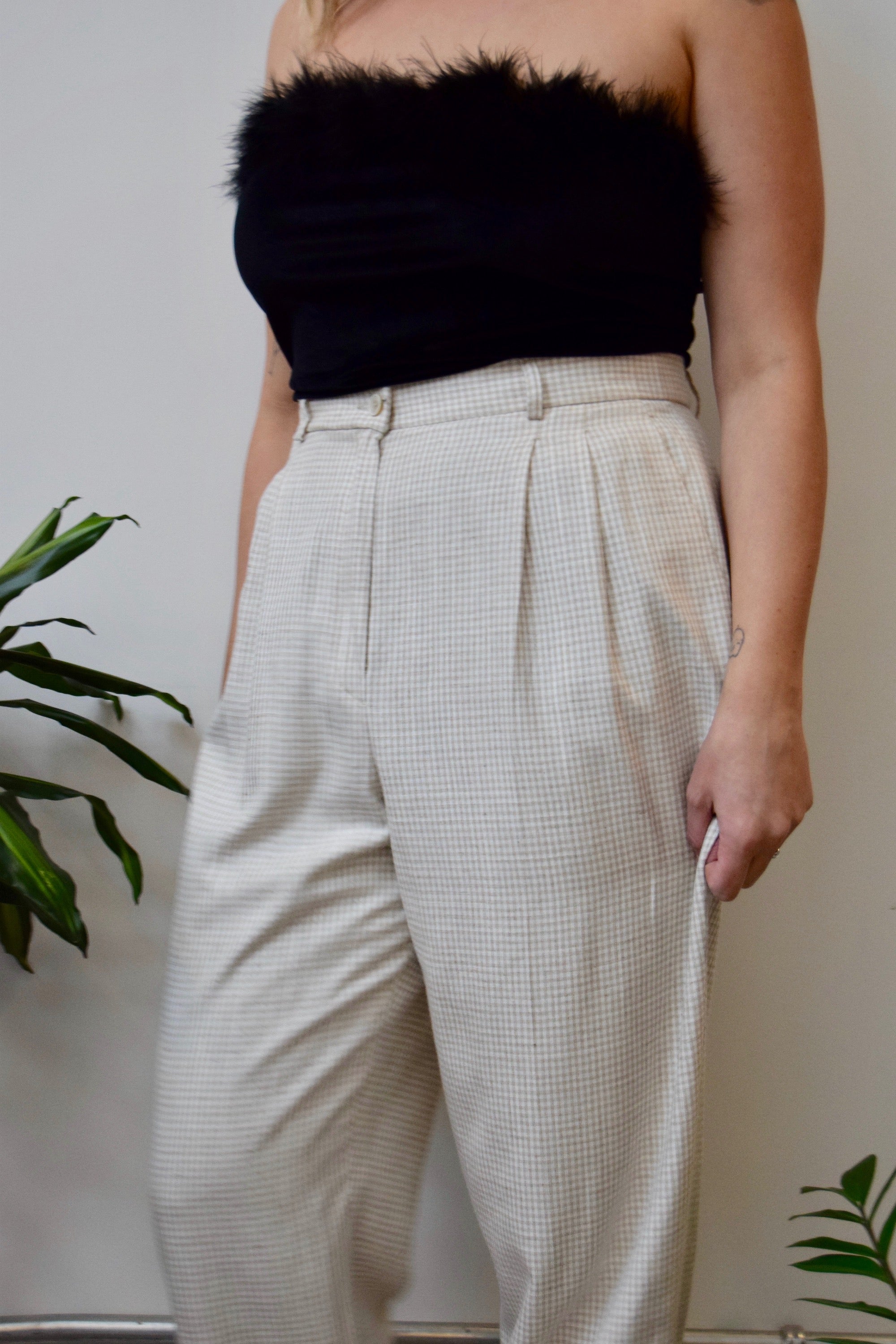 Linen Gingham Pants