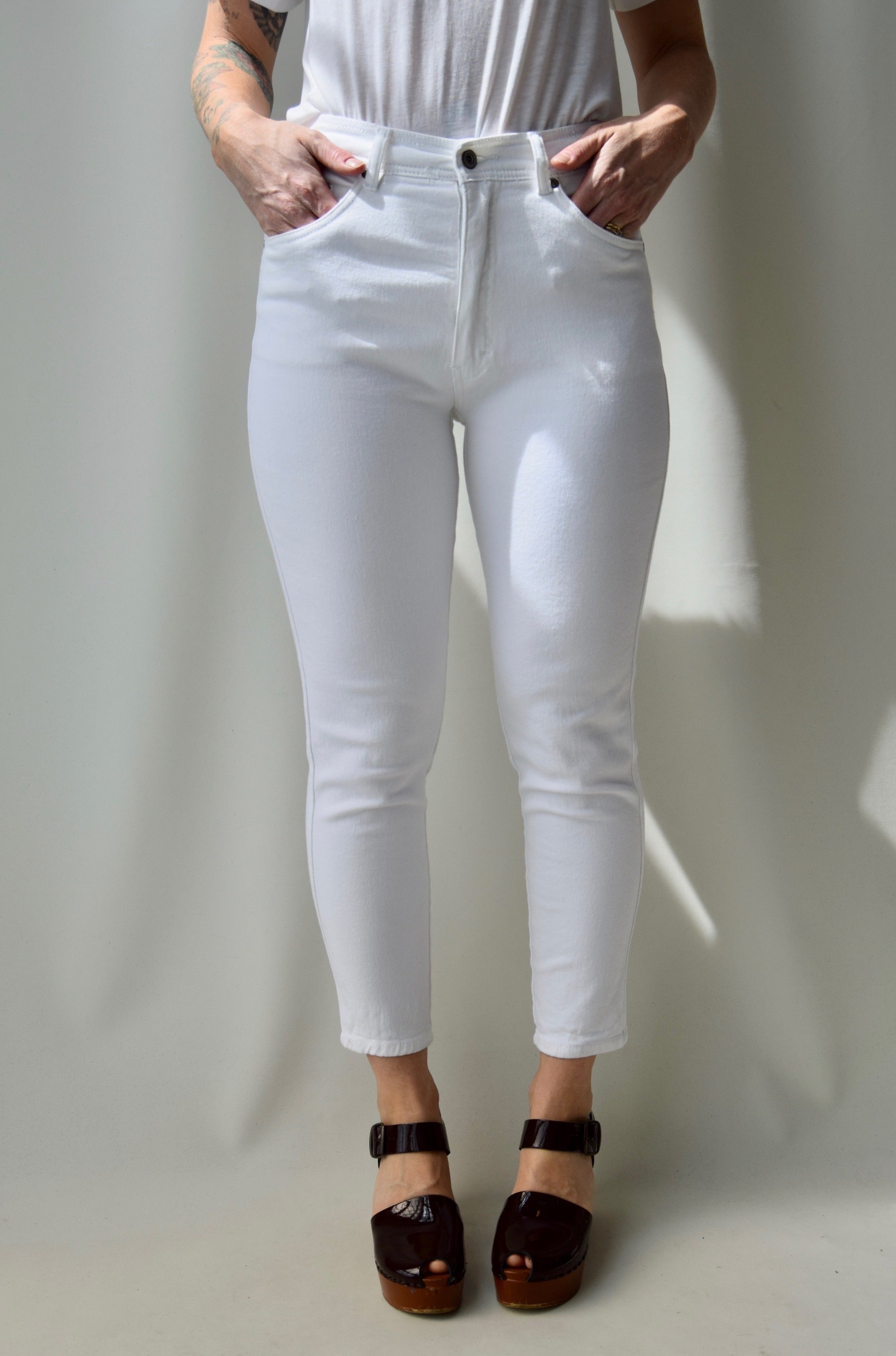 Bill Blass White Stretch Jeans