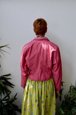 Pink Eighties Leather Mini Jacket