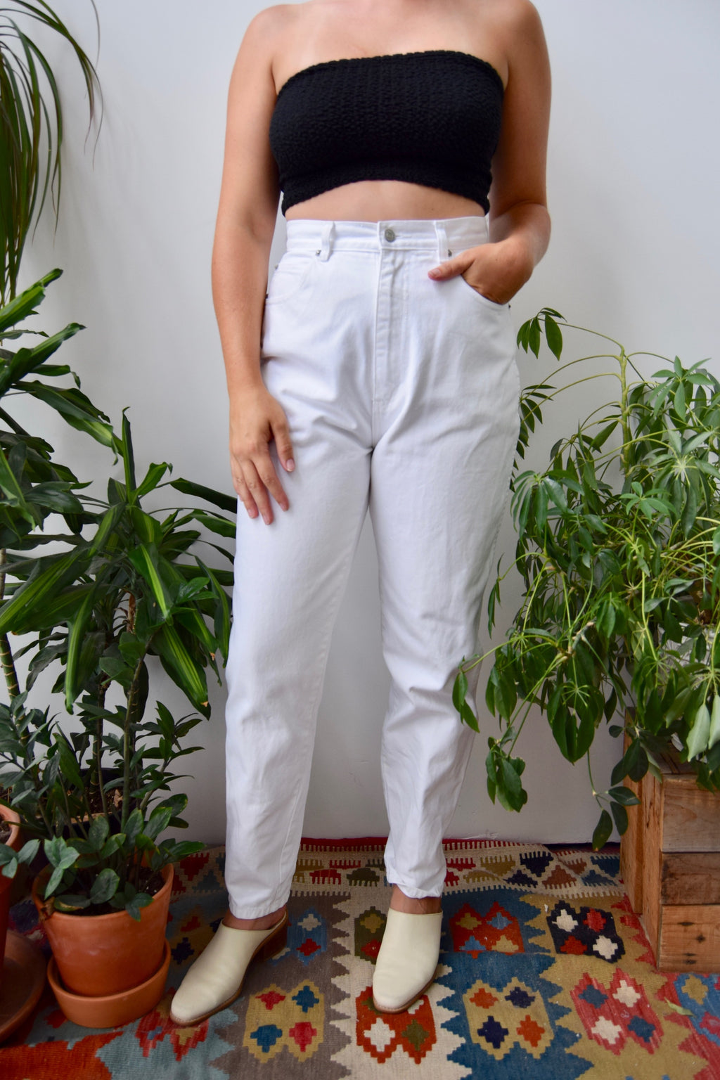 Jordache White Denim Mom Jeans