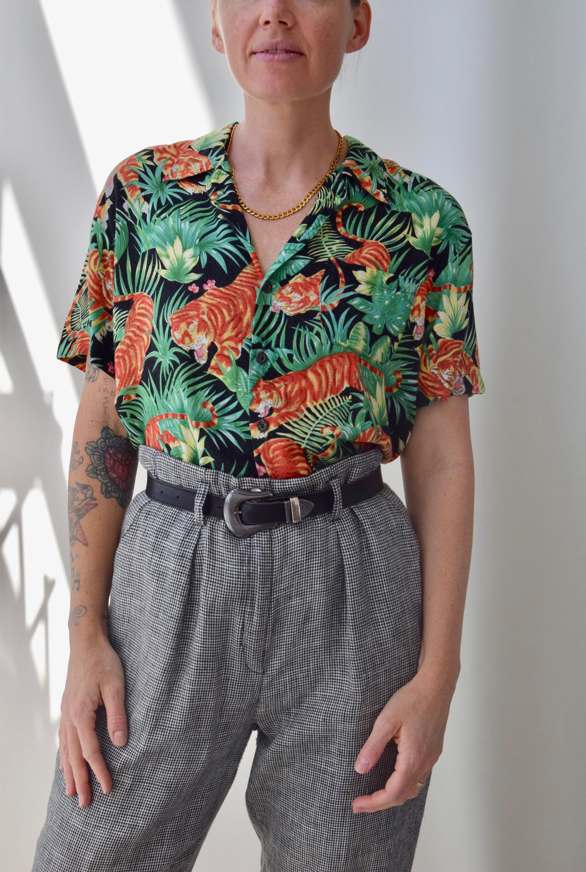 Tropic and Tiger Rayon Button Up