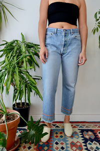 Levis 501 Embroidered Jeans