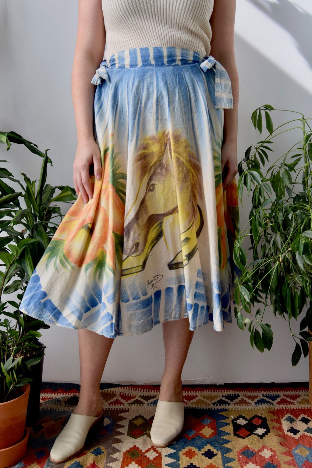 Vintage Hand Painted Souvenir Skirt