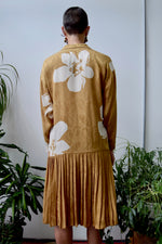 Eighties Mustard Silk Dress