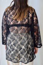 Black Lace Tunic Top