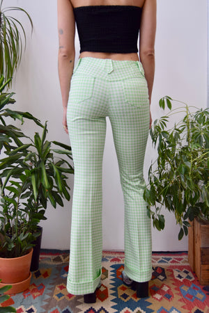 Sixties Lime Houndstooth Trousers