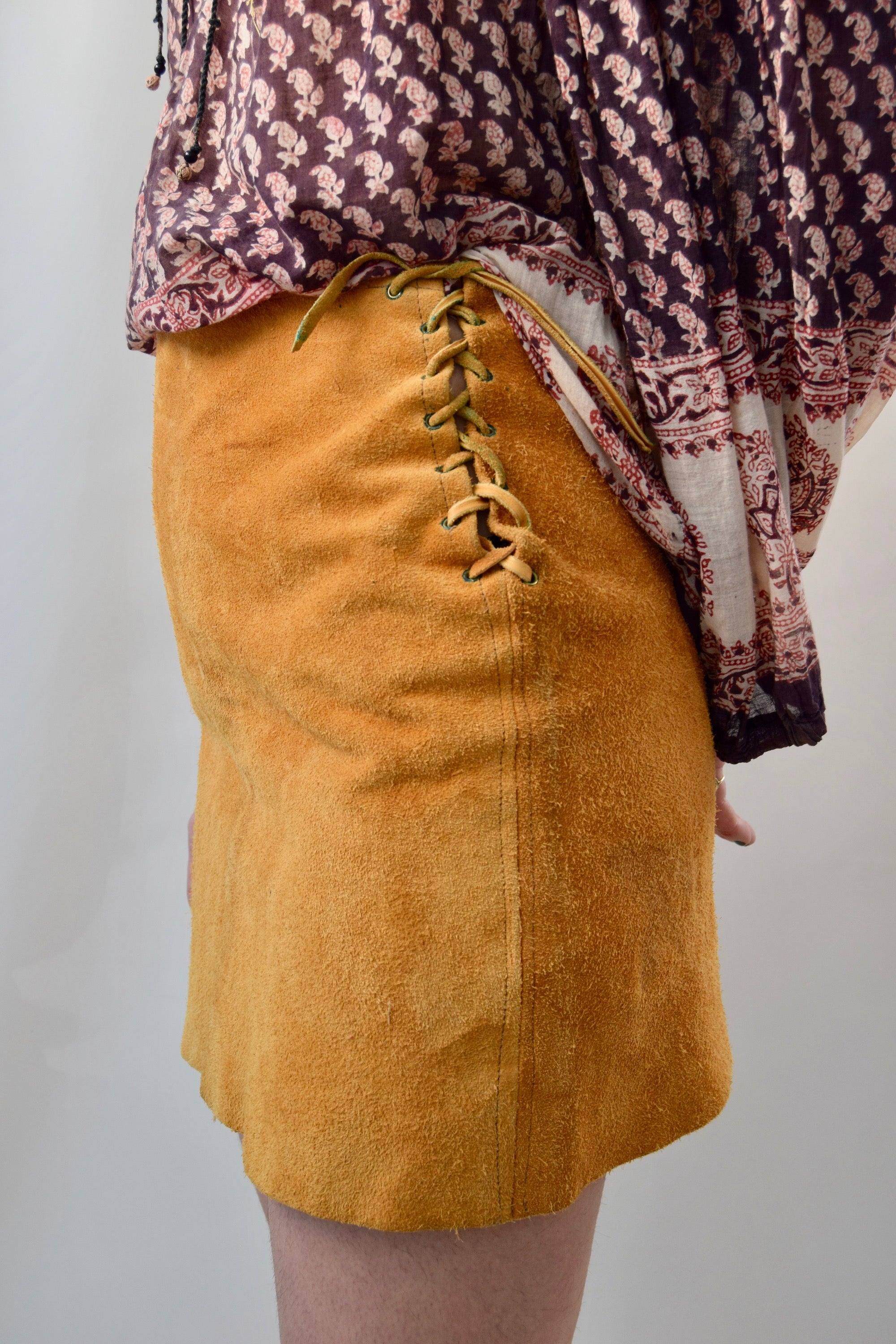 Vintage Tawny Suede Mini Skirt