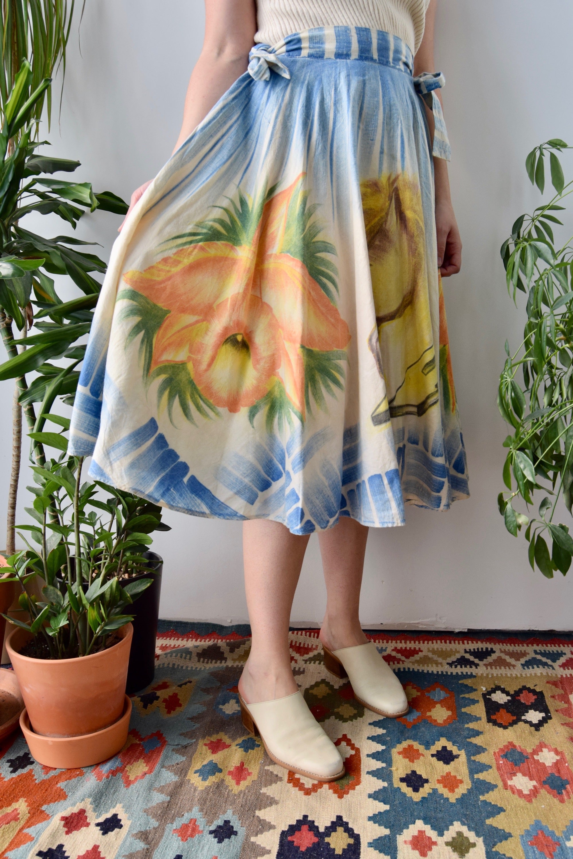 Vintage Hand Painted Souvenir Skirt