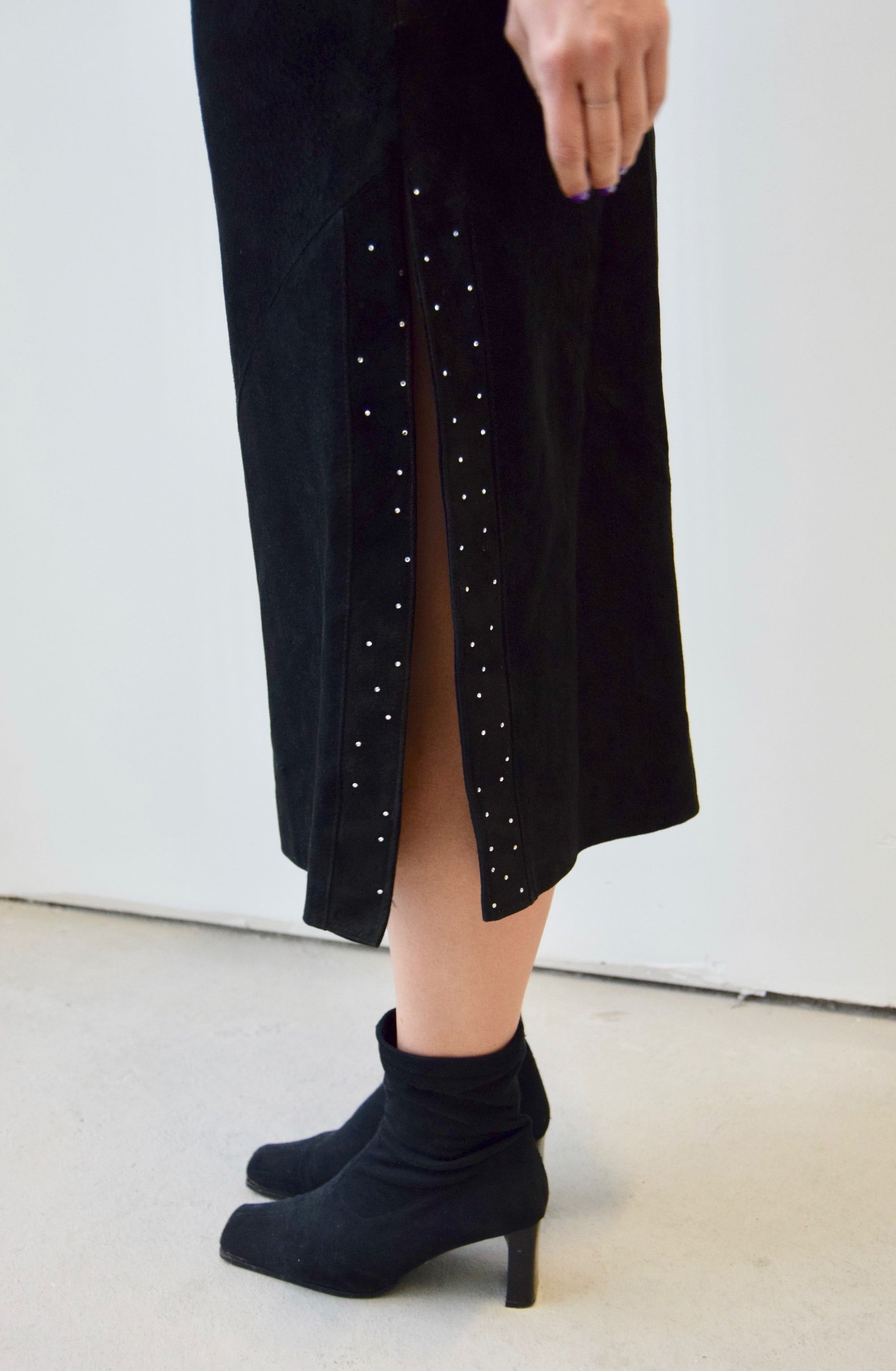 Black Suede High Drama Dress