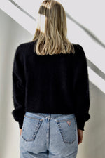 Mock Neck Angora Blend Sweater