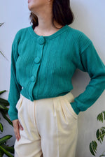 Teal Cropped Cardigan