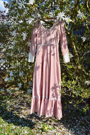 1970's Vintage "Gunne Sax" Rose Gingham Dress