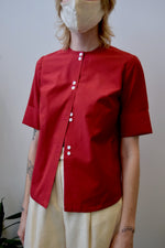 Vintage Crimson Red Blouse