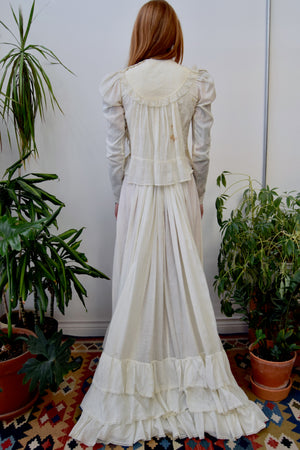 Antique White Cotton Lawn Dress Set