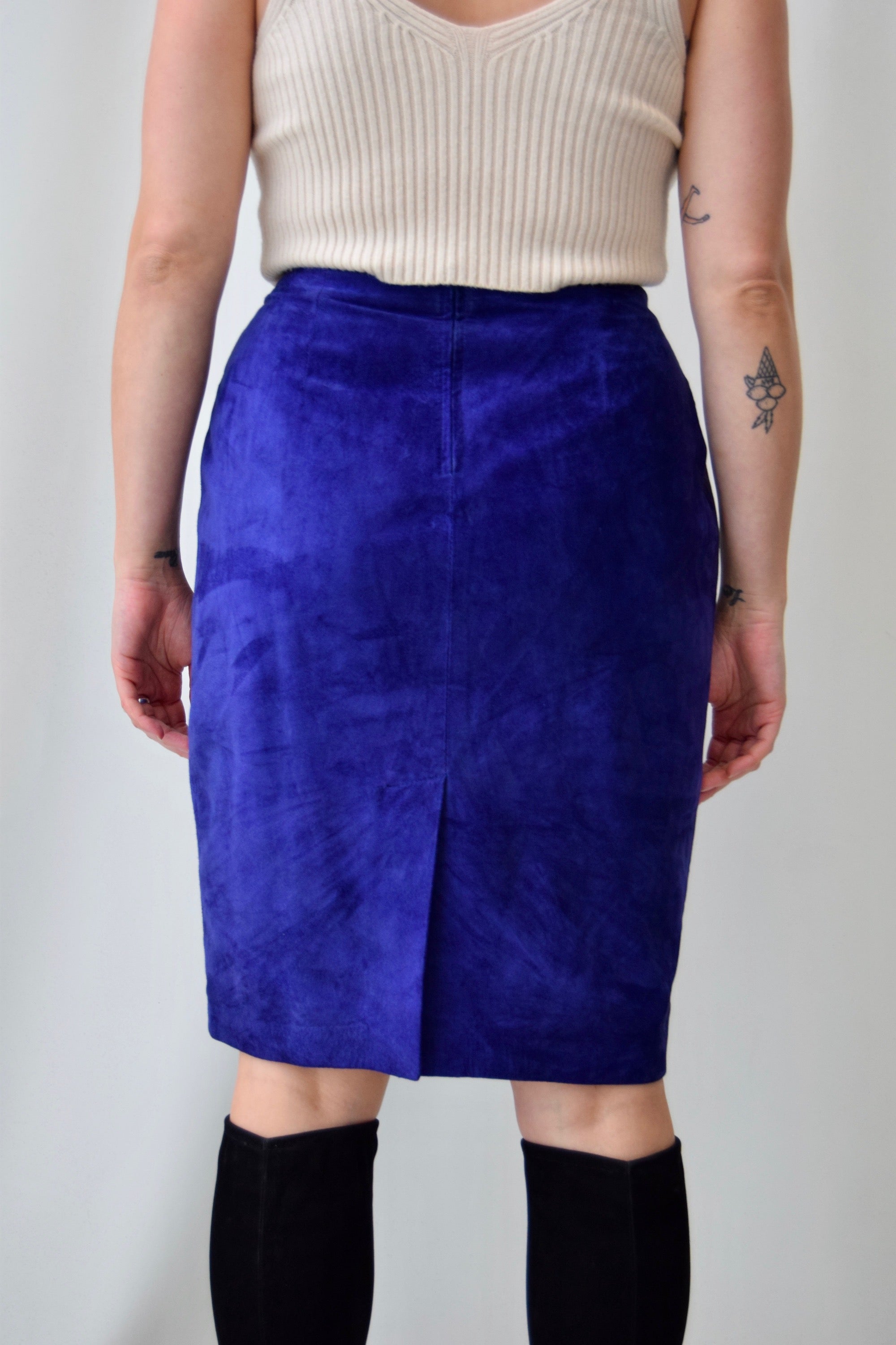 Electric Violet Suede Skirt