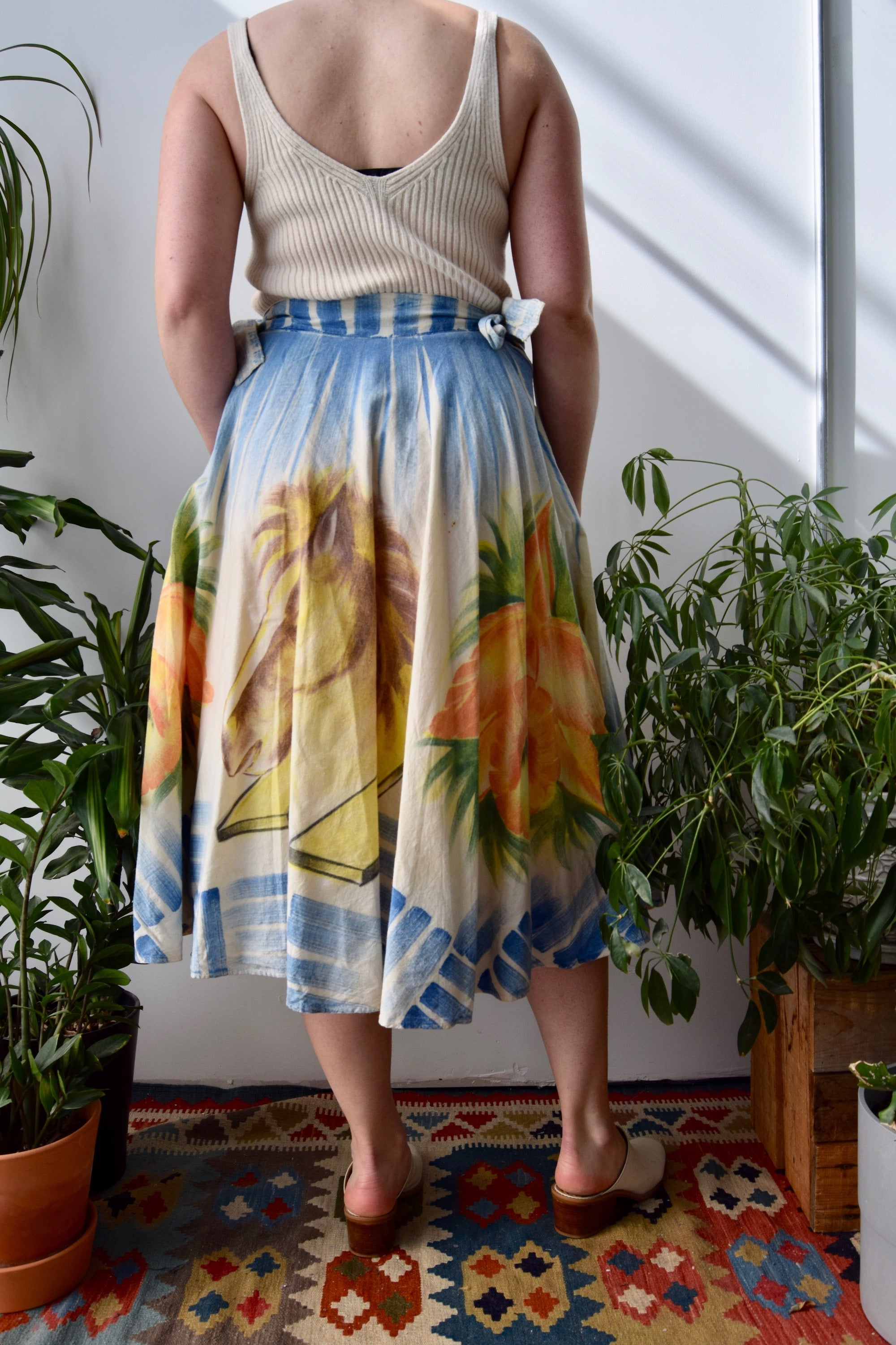 Vintage Hand Painted Souvenir Skirt