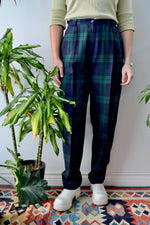 Wool Plaid Trousers