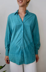 Turquoise Suede Snap Up