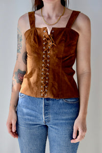 Lace Up Suede Bustier