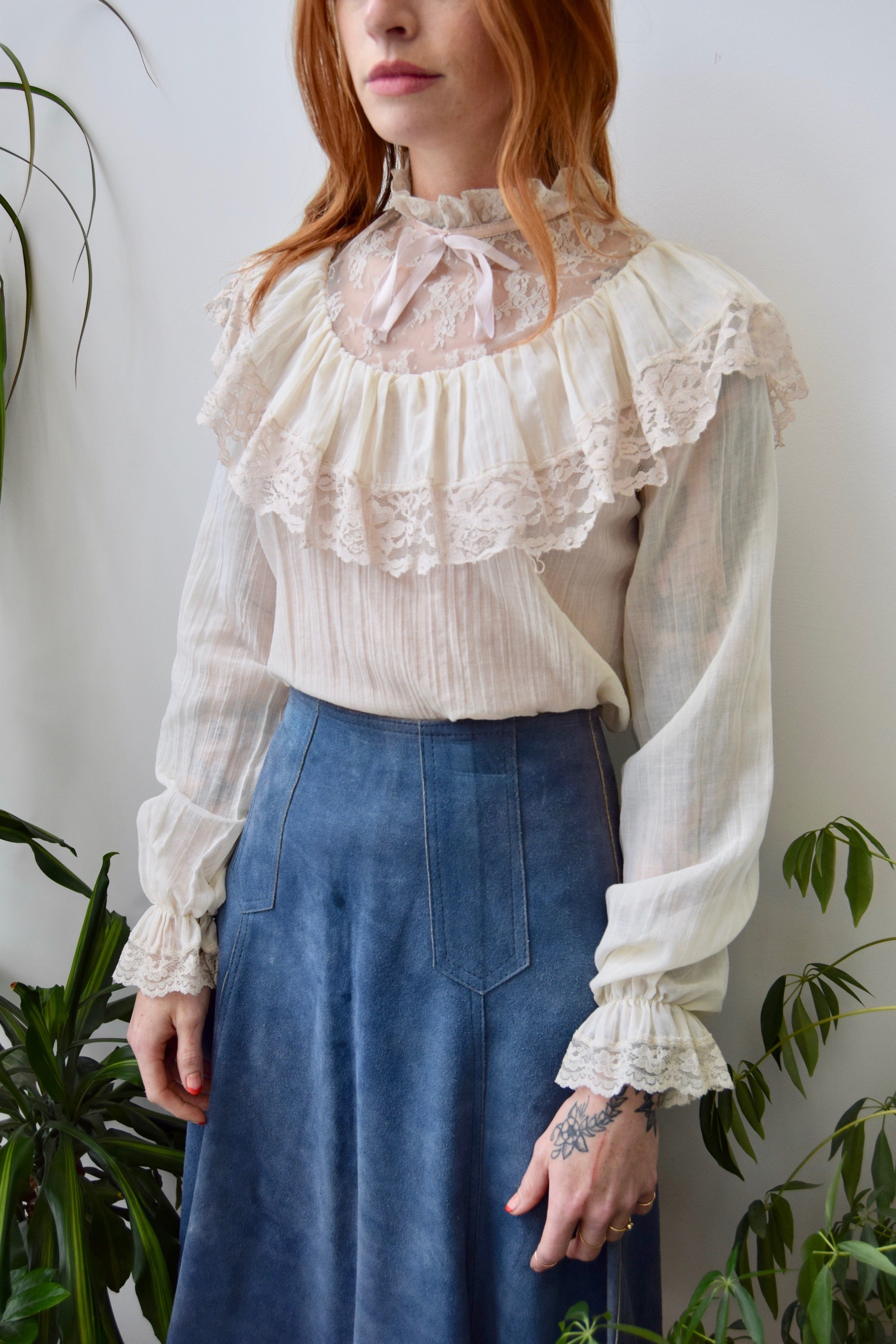Antique Inspired Gauzy Blouse